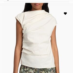 Ganni stretch cotton ruched top